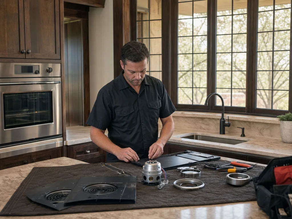 Replacement parts during an appliance repair visit in Dallas, Texas